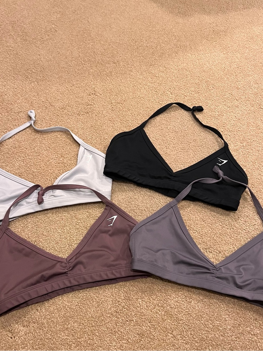 Gymshark minimal bras  - Black, grey, Mauve, brown